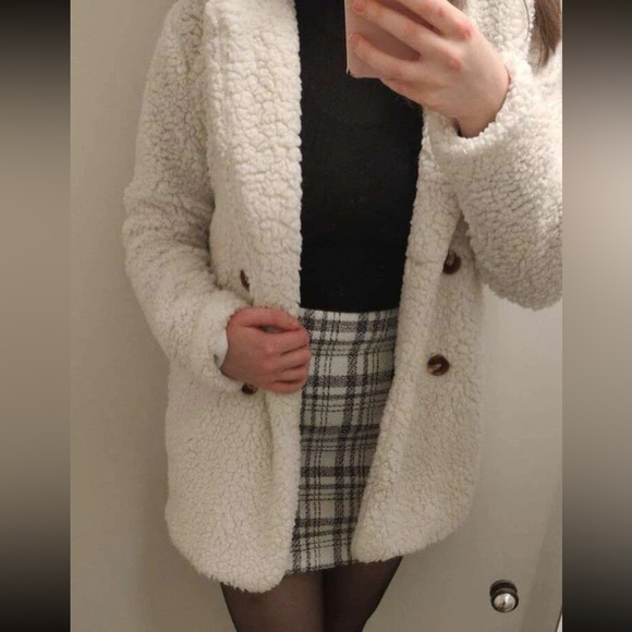 Cozy Button up Teddy Oversized collared Jacket Coat - Picture 10 of 13